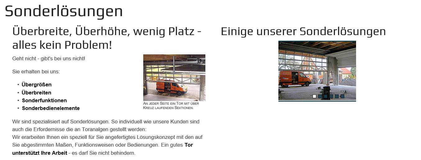 Tore: Spezialanfertigungen
